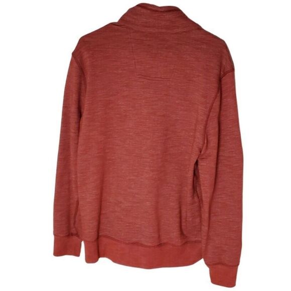 GH Bass Co Sweater Medium 1/4 Button Henley Pullover Rust Orange Classic Preppy - Picture 5 of 8